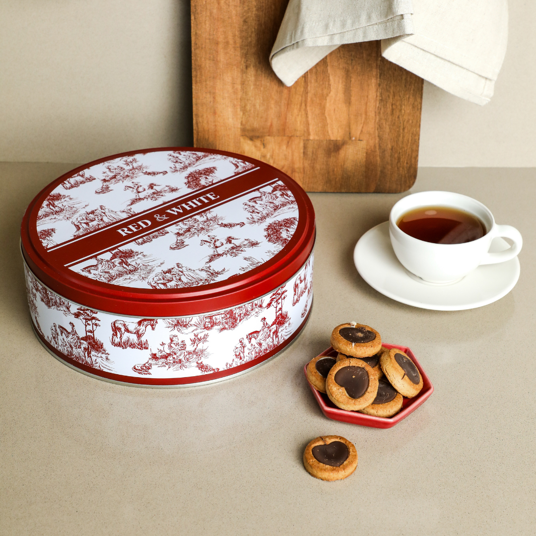 Sarkap Home 3,4 L Yuvarlak Metal Saklama Kabı 240x75mm Kırmızı