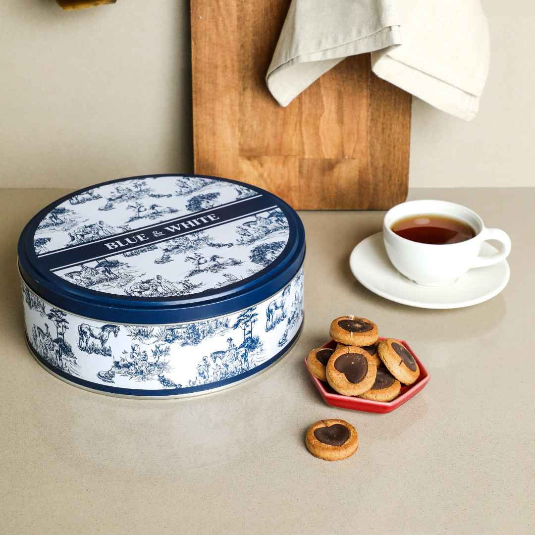 Sarkap Home 3,4 L Yuvarlak Metal Saklama Kabı 240x75mm Mavi