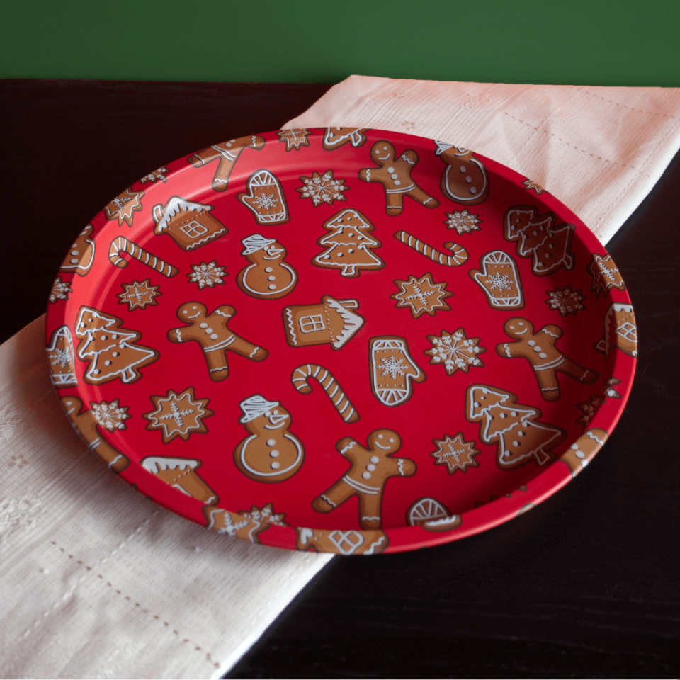 Sarkap Home Dekoratif Metal Tepsi GingerBread