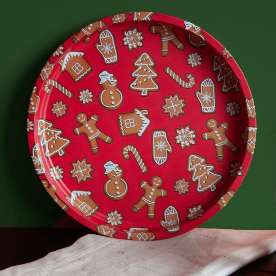 Sarkap Home Dekoratif Metal Tepsi GingerBread
