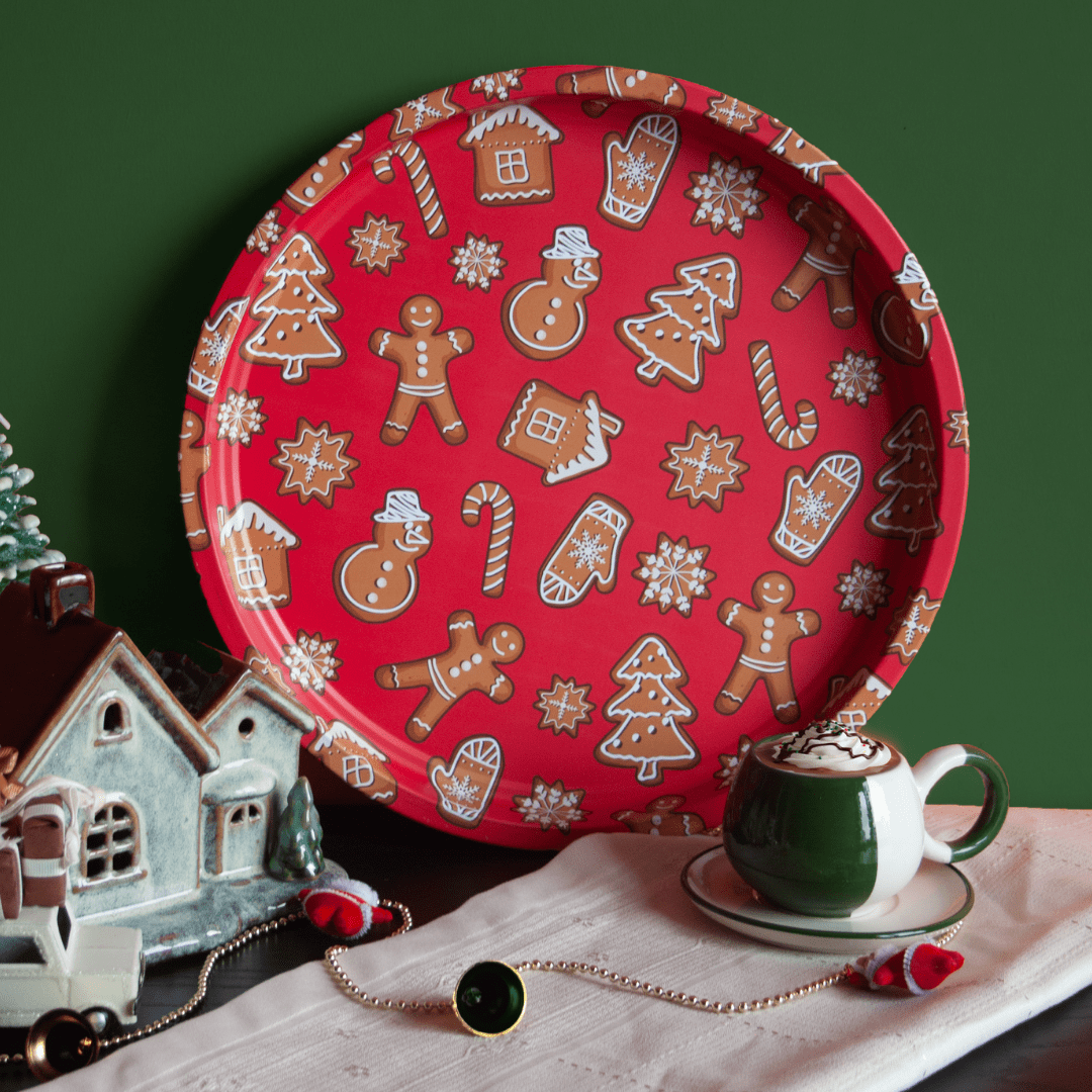 Sarkap Home Dekoratif Metal Tepsi GingerBread