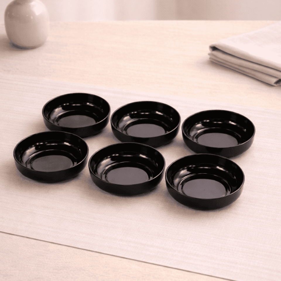 Sarkap Home 6'lı Çerezlik Seti ParlakSiyah