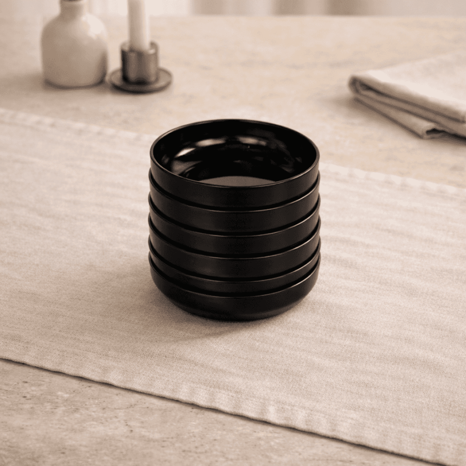 Sarkap Home 6'lı Çerezlik Seti ParlakSiyah