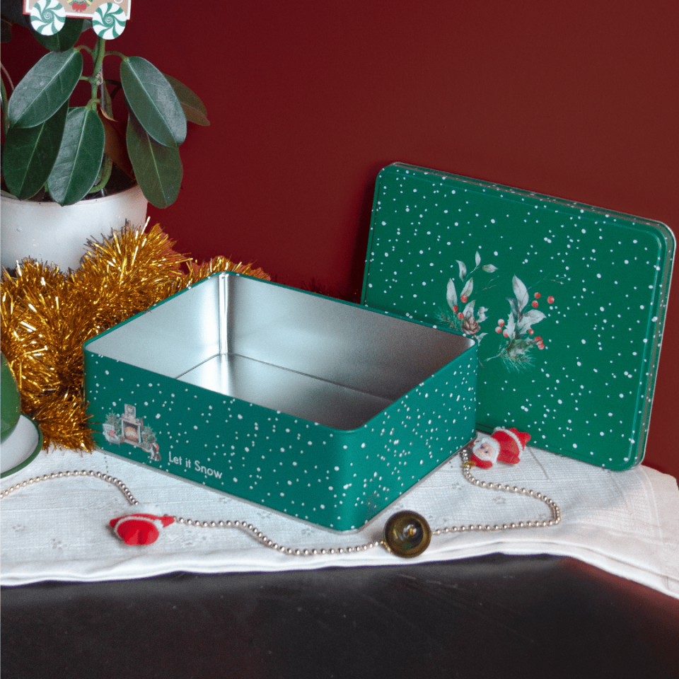 Sarkap Home Kış Serisi Dekoratif Metal Saklama Kutusu