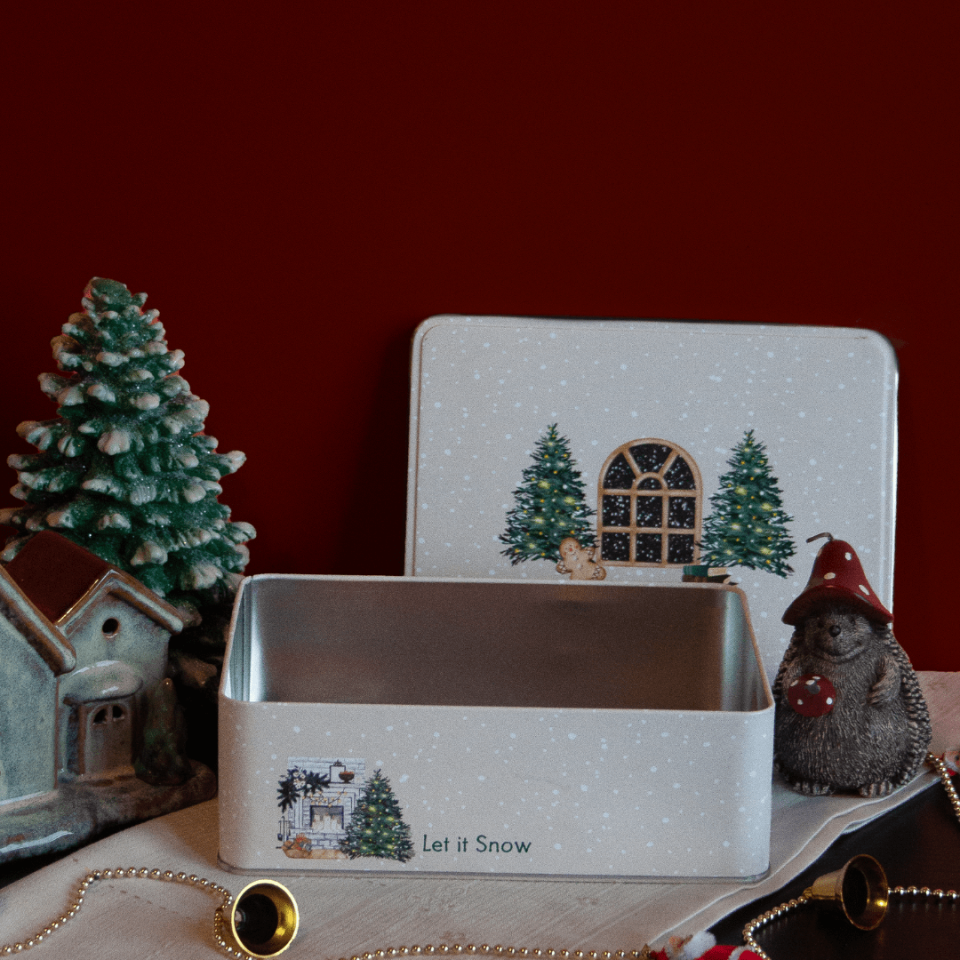 Sarkap Home Kış Serisi Dekoratif Metal Saklama Kutusu