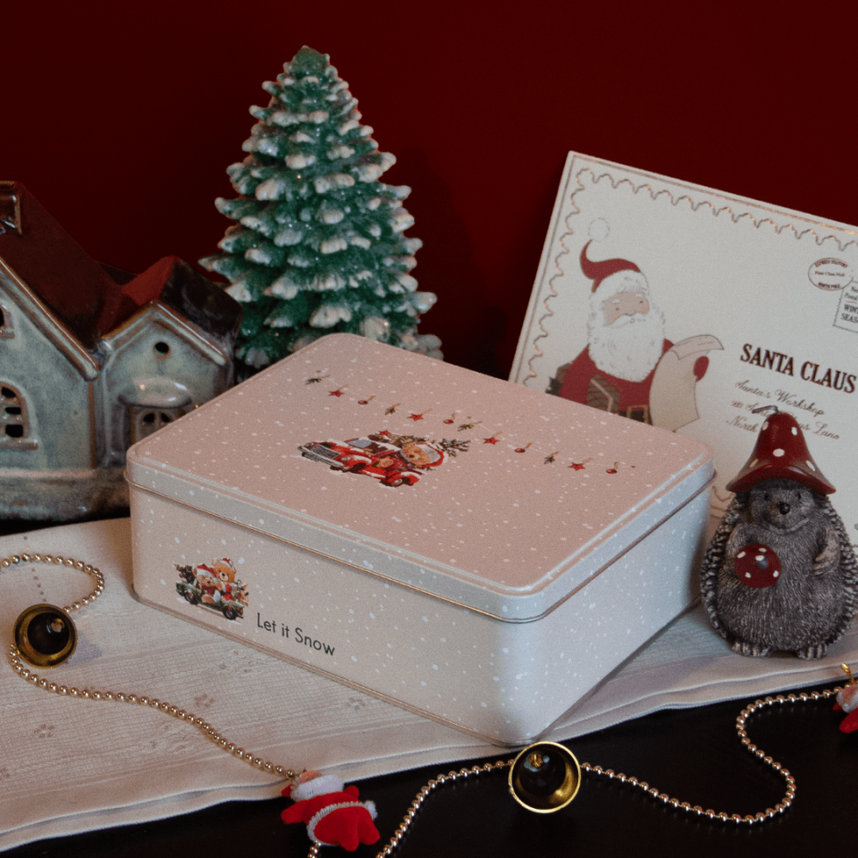 Sarkap Home Kış Serisi Dekoratif Metal Saklama Kutusu