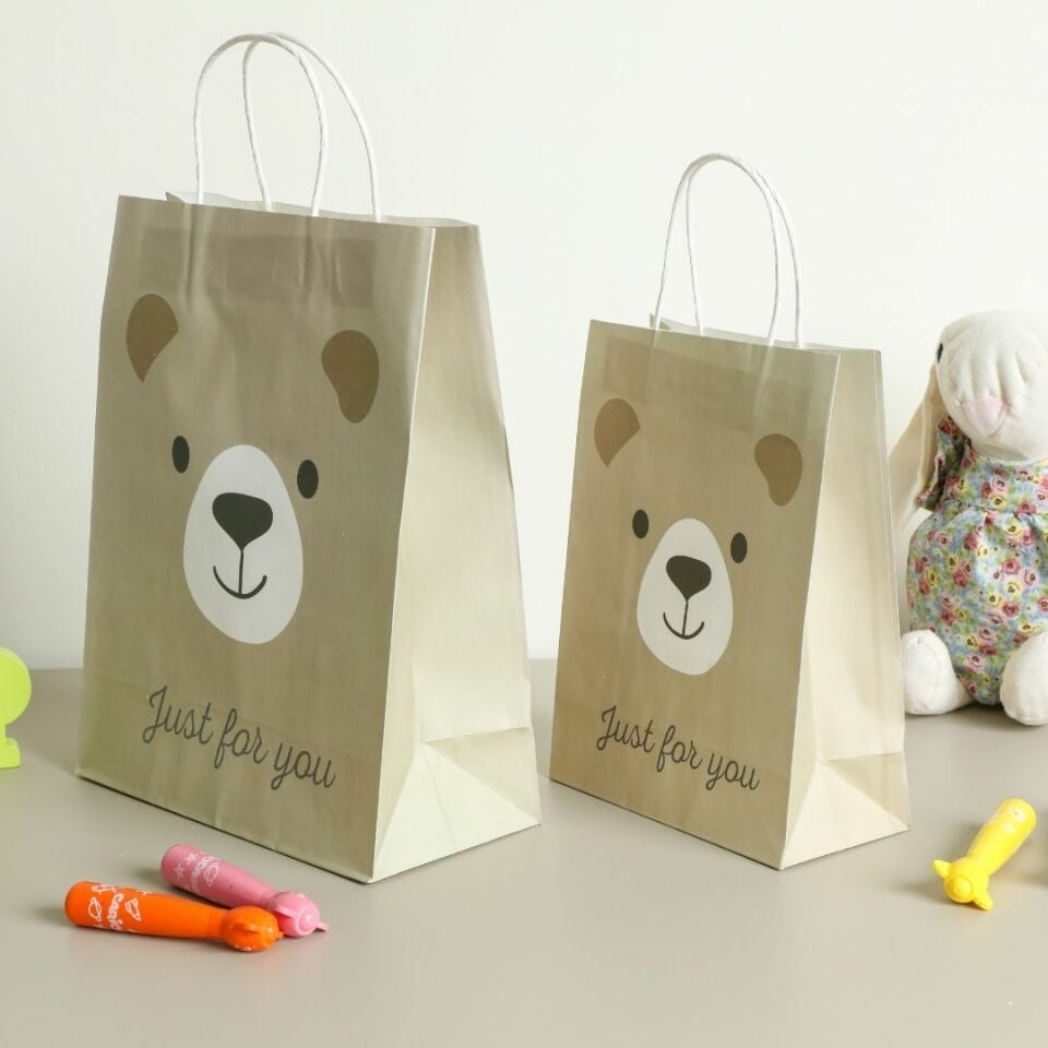 Sarkap Home 3'lü 19x26 Desenli Kraft Kağıdı Poşet Çanta Kahverengi