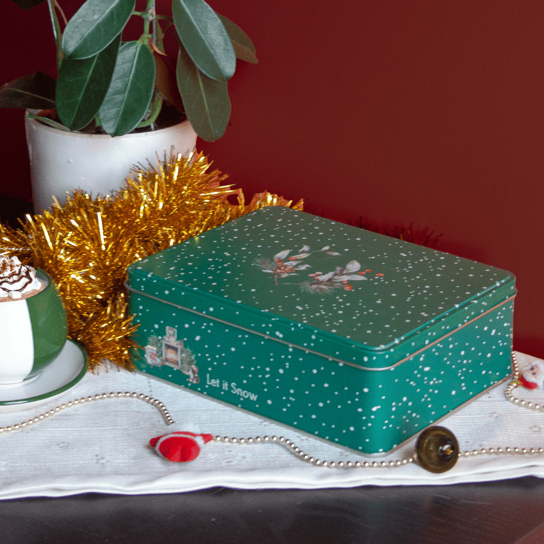 Sarkap Home Kış Serisi Dekoratif Metal Saklama Kutusu KarModel