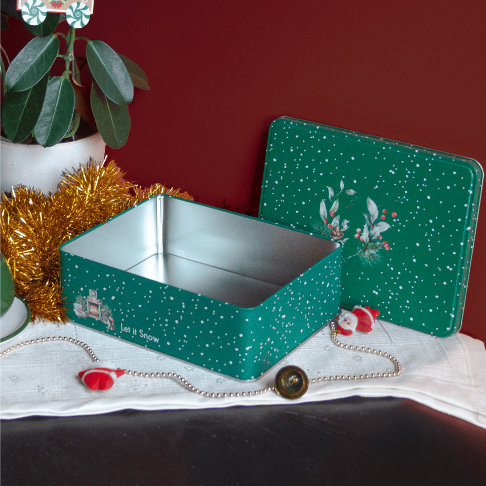 Sarkap Home Kış Serisi Dekoratif Metal Saklama Kutusu KarModel