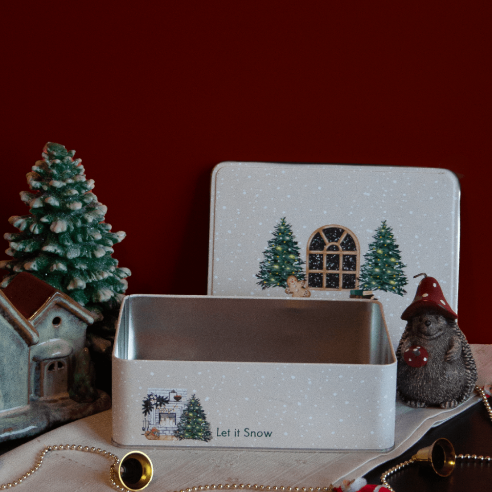 Sarkap Home Kış Serisi Dekoratif Metal Saklama Kutusu AğaçModel