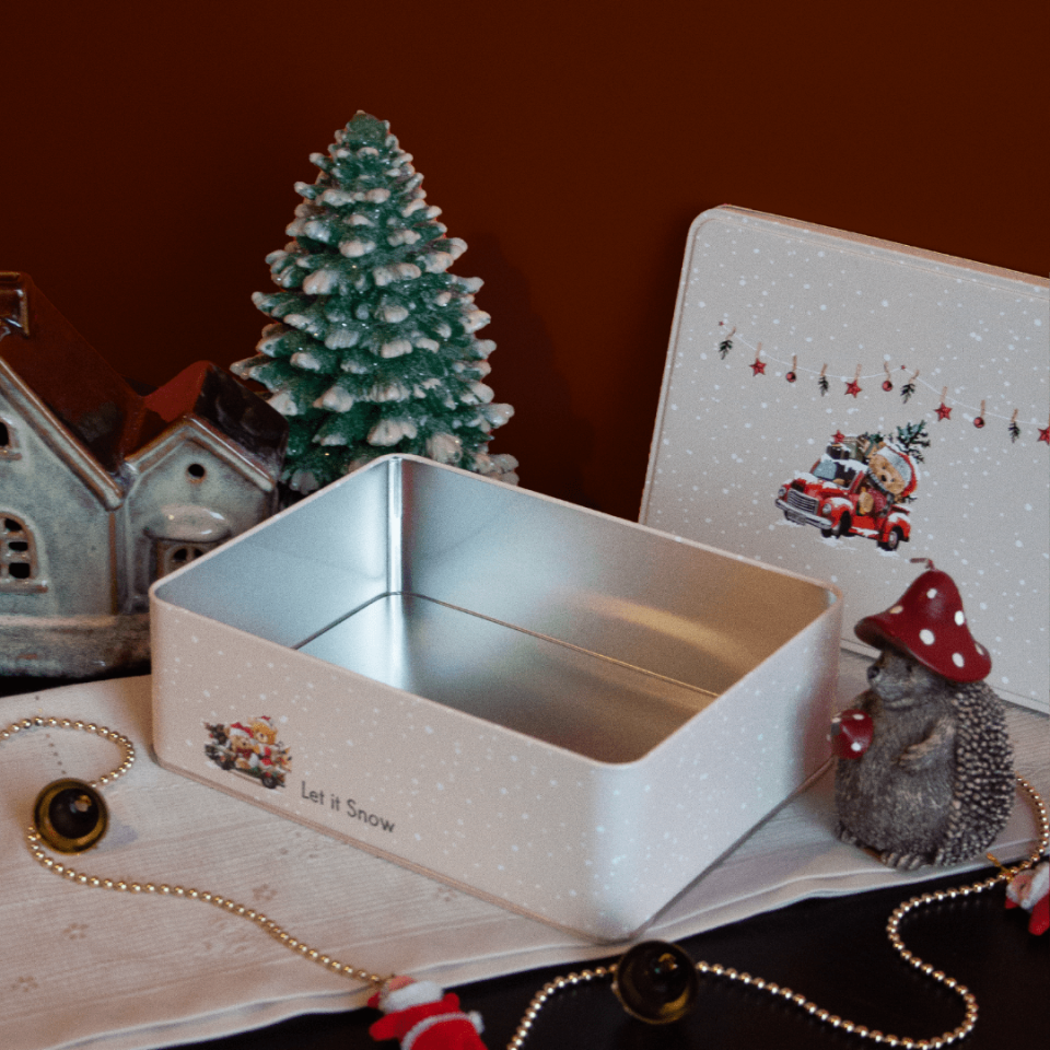 Sarkap Home Kış Serisi Dekoratif Metal Saklama Kutusu ArabaModel