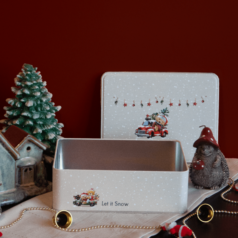 Sarkap Home Kış Serisi Dekoratif Metal Saklama Kutusu ArabaModel