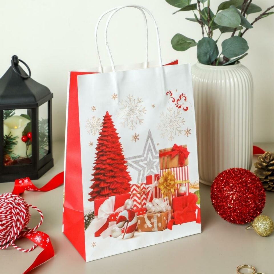 Sarkap Home 3'lü 26x33 Desenli Kraft Kağıt Poşet Çanta