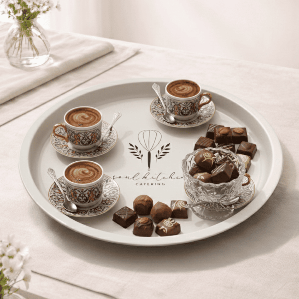 Sarkap Home 34 cm Pastel Desen Metal Tepsi SoulKitchen