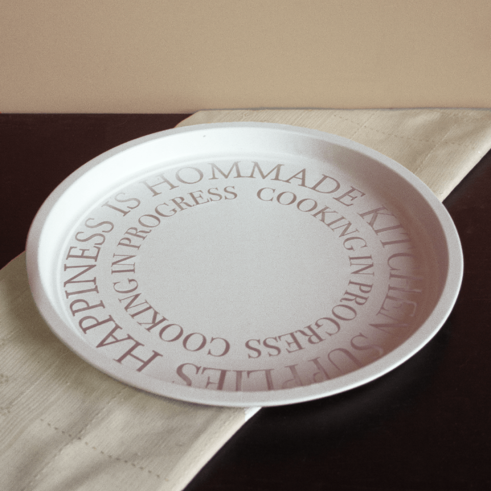 Sarkap Home Dekoratif Metal Tepsi Beyaz