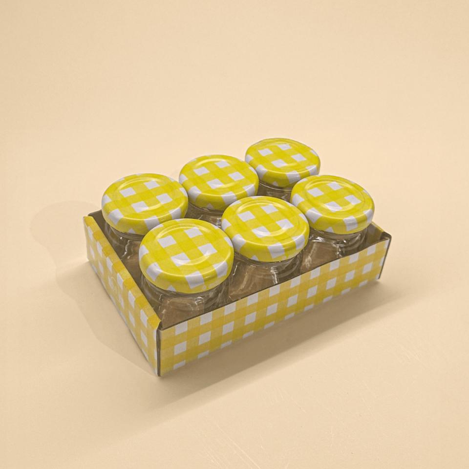 Sarkap Home 6'lı 40 ml Yuvarlak Cam Kavanoz SarıEkose