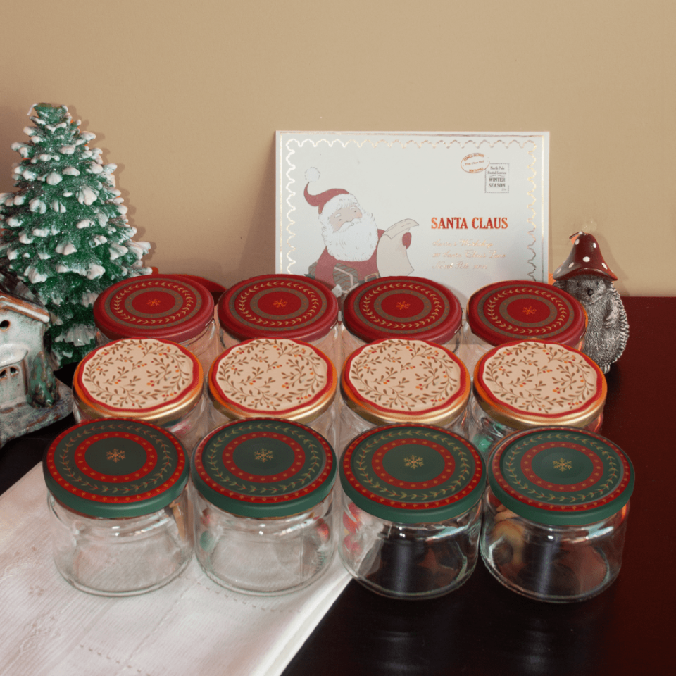 Sarkap Home 12'li 300 ml Kapaklı Kavanoz Seti WinterSerie