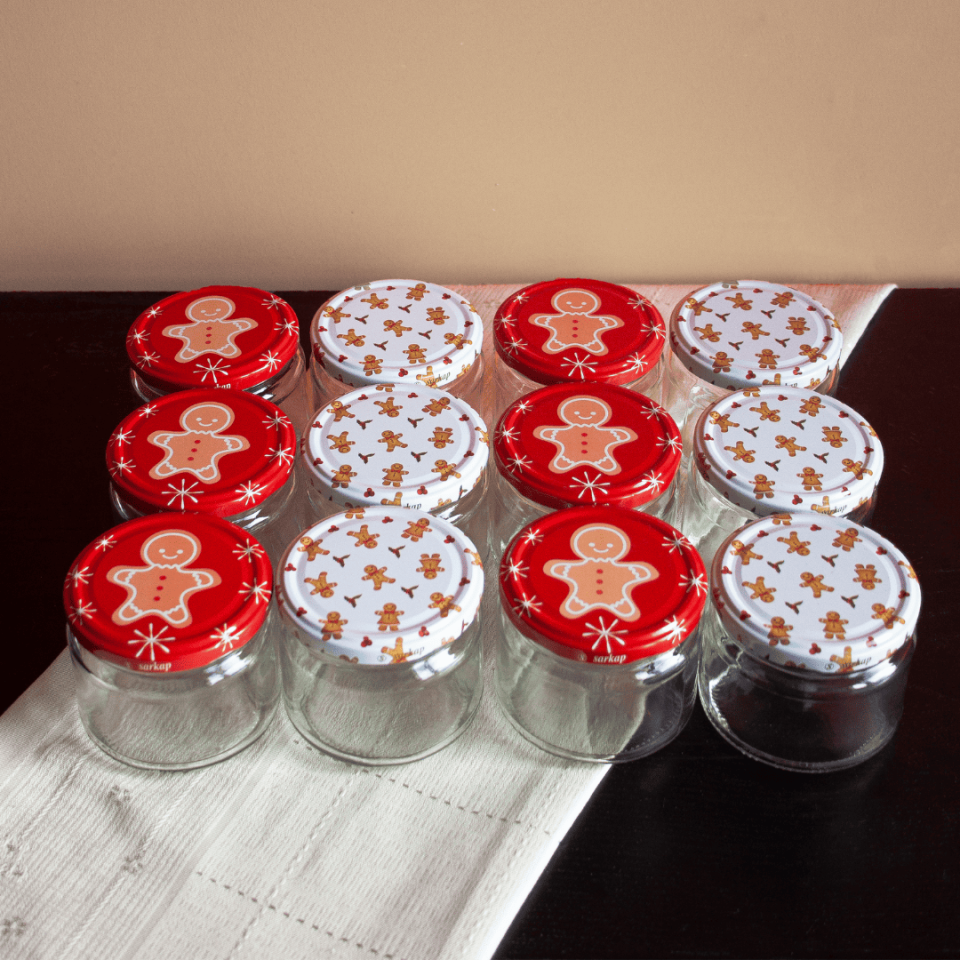 Sarkap Home 12'li 300 ml Kapaklı Kavanoz Seti GingerBread