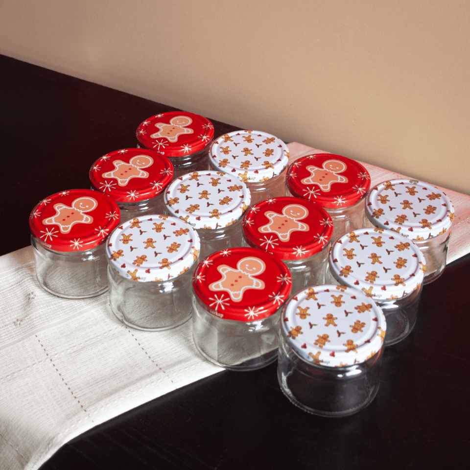 Sarkap Home 12'li 300 ml Kapaklı Kavanoz Seti GingerBread