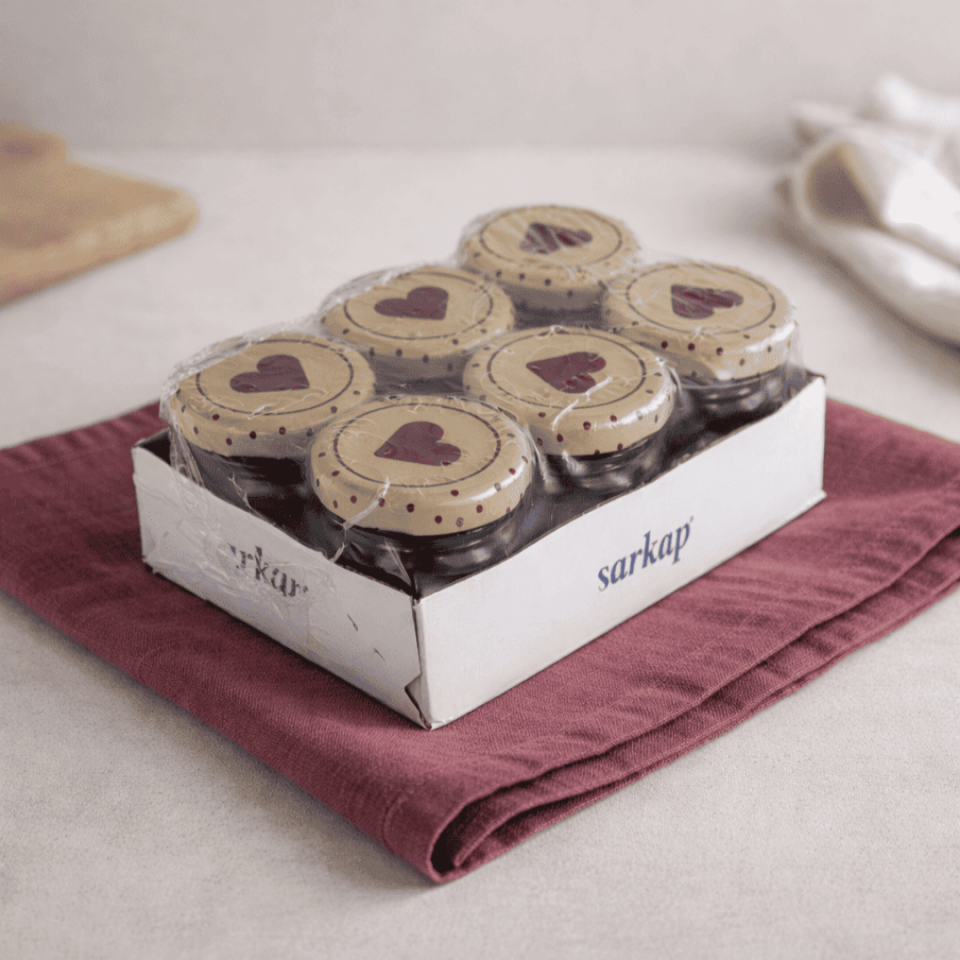 Sarkap Home 6'lı 40 ml Cam Kavanoz Seti Kalpli