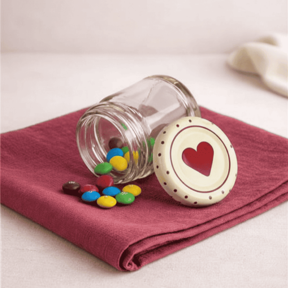 Sarkap Home 6'lı 40 ml Cam Kavanoz Seti Kalpli