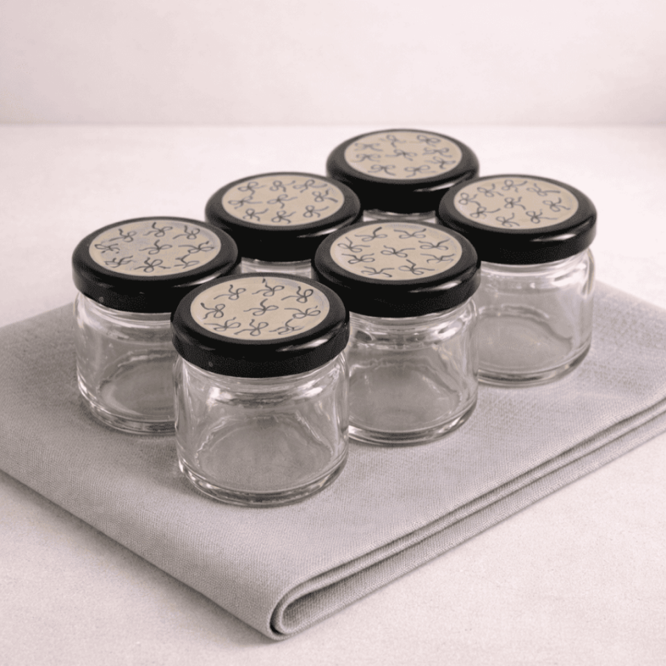 Sarkap Home 6'lı 40 ml Cam Kavanoz Seti Kurdeleli