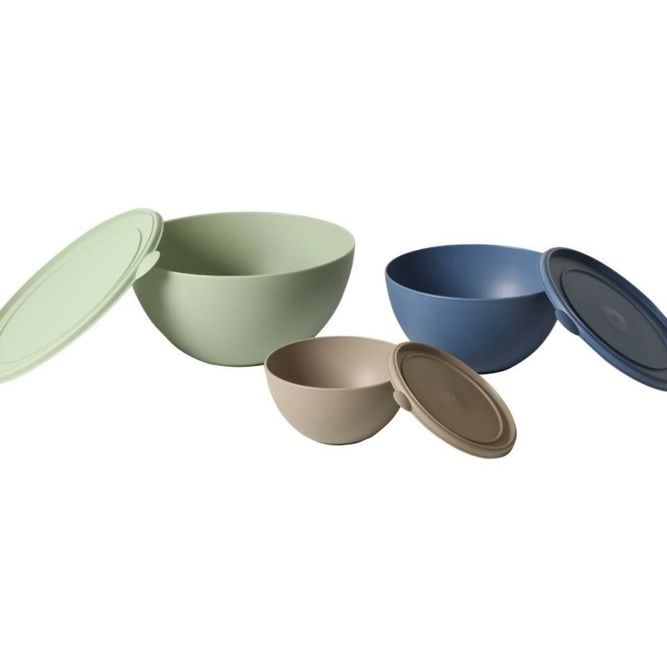 Sarkap Home 3 Boy Plastik Kapaklı Yuvarlak Saklama Kabı Seti