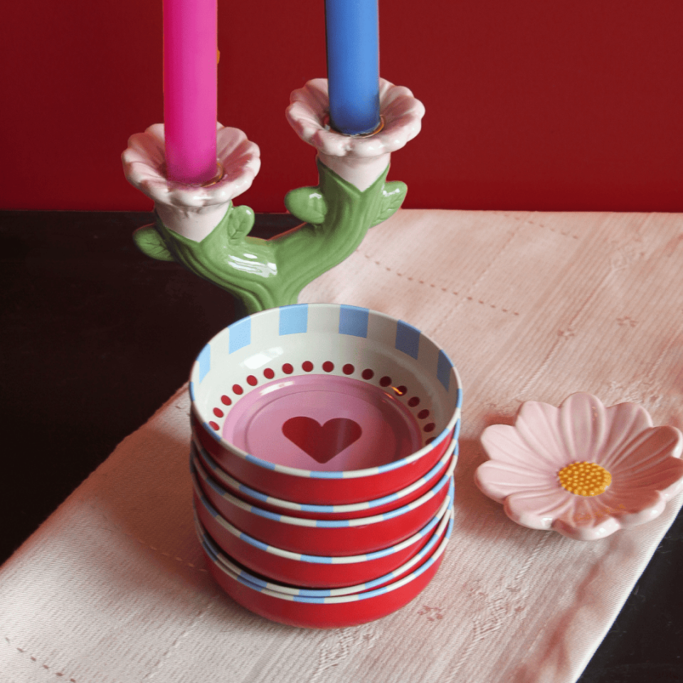 Sarkap Home 6'lı Dondurmalık ve Çerezlik Seti 10 cm Çap, 3.2 cm Yükseklik BonApetitKırmızı