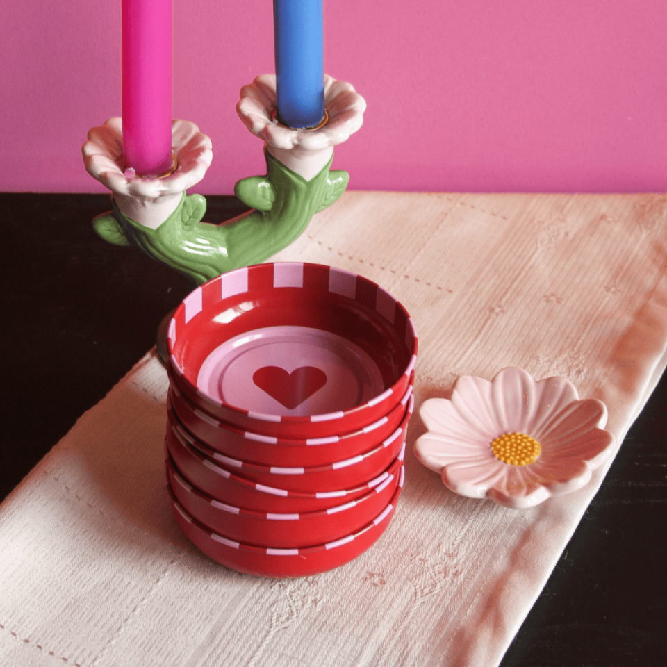 Sarkap Home 6'lı Çerezlik Seti KırmızıPembe