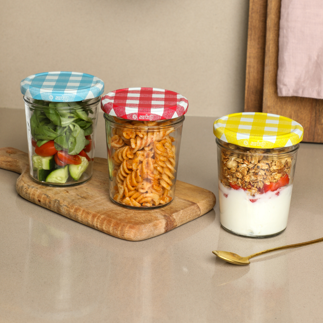 Sarkap Home 3’lü 320 ml Yuvarlak Cam Kavanoz