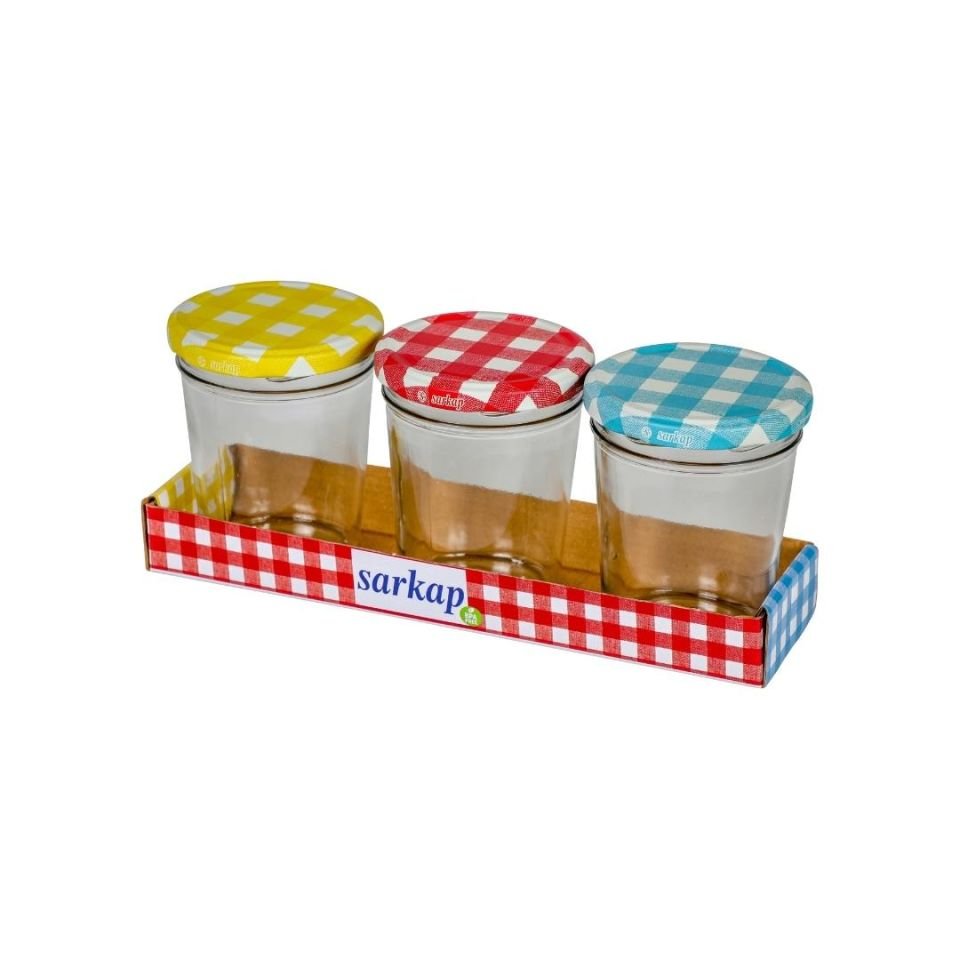 Sarkap Home 3’lü 320 ml Yuvarlak Cam Kavanoz