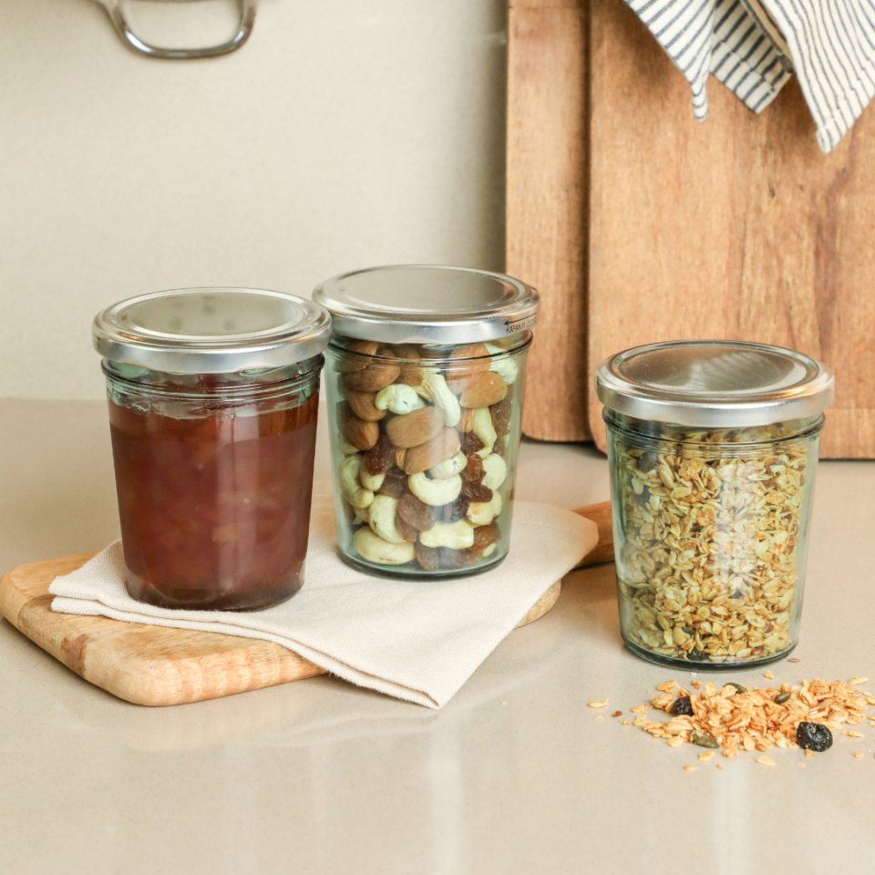 Sarkap Home 3’lü 320 ml Yuvarlak Cam Kavanoz