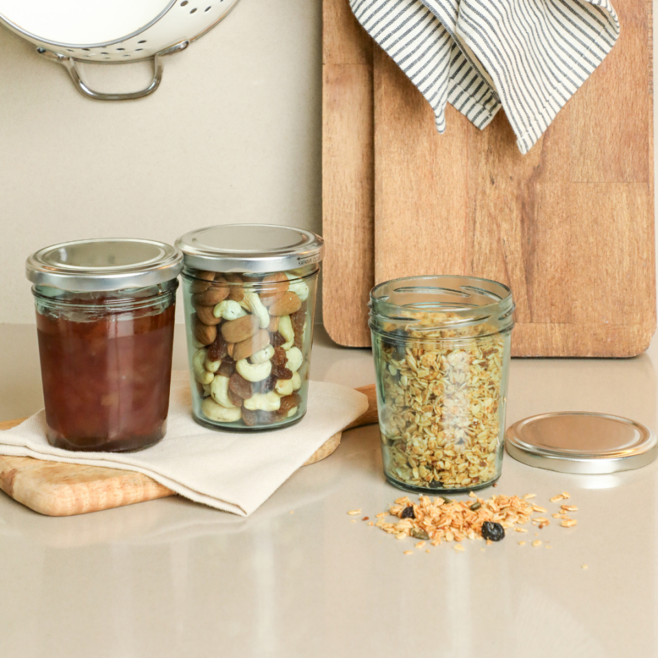 Sarkap Home 3’lü 320 ml Yuvarlak Cam Kavanoz