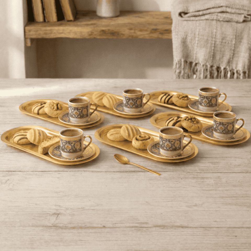 Sarkap Home 16x35 cm 6'lı Oval Sunumluk Metal Servis Tepsisi