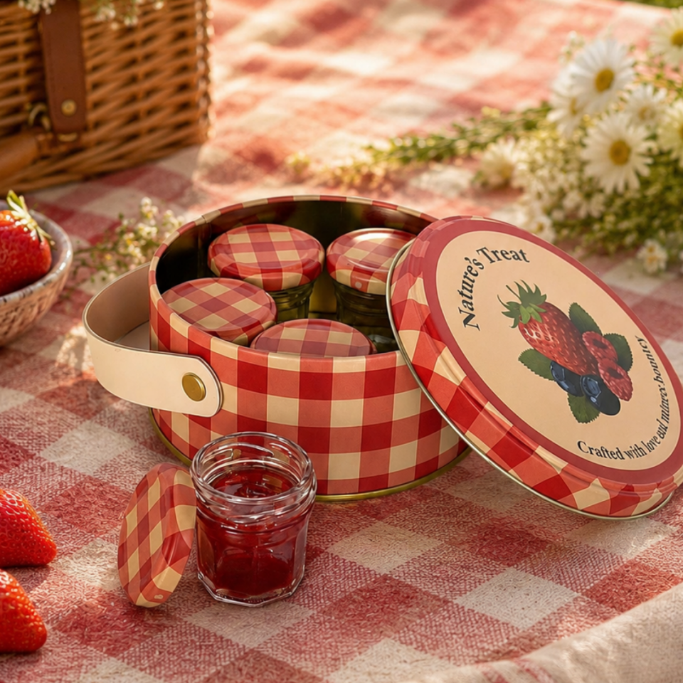 Sarkap Home 1 L Jam Deri Saplı Kutu ve 5'li 30 ml Kavanoz Seti 140X65 mm