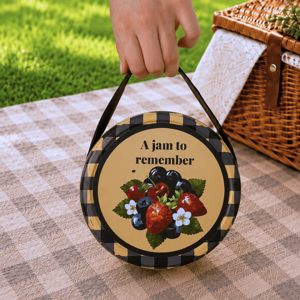 Sarkap Home 2,8 L Jam Deri Saplı Kutu ve 4'lü 200 ml Kavanoz Seti 190x100 mm Mavi