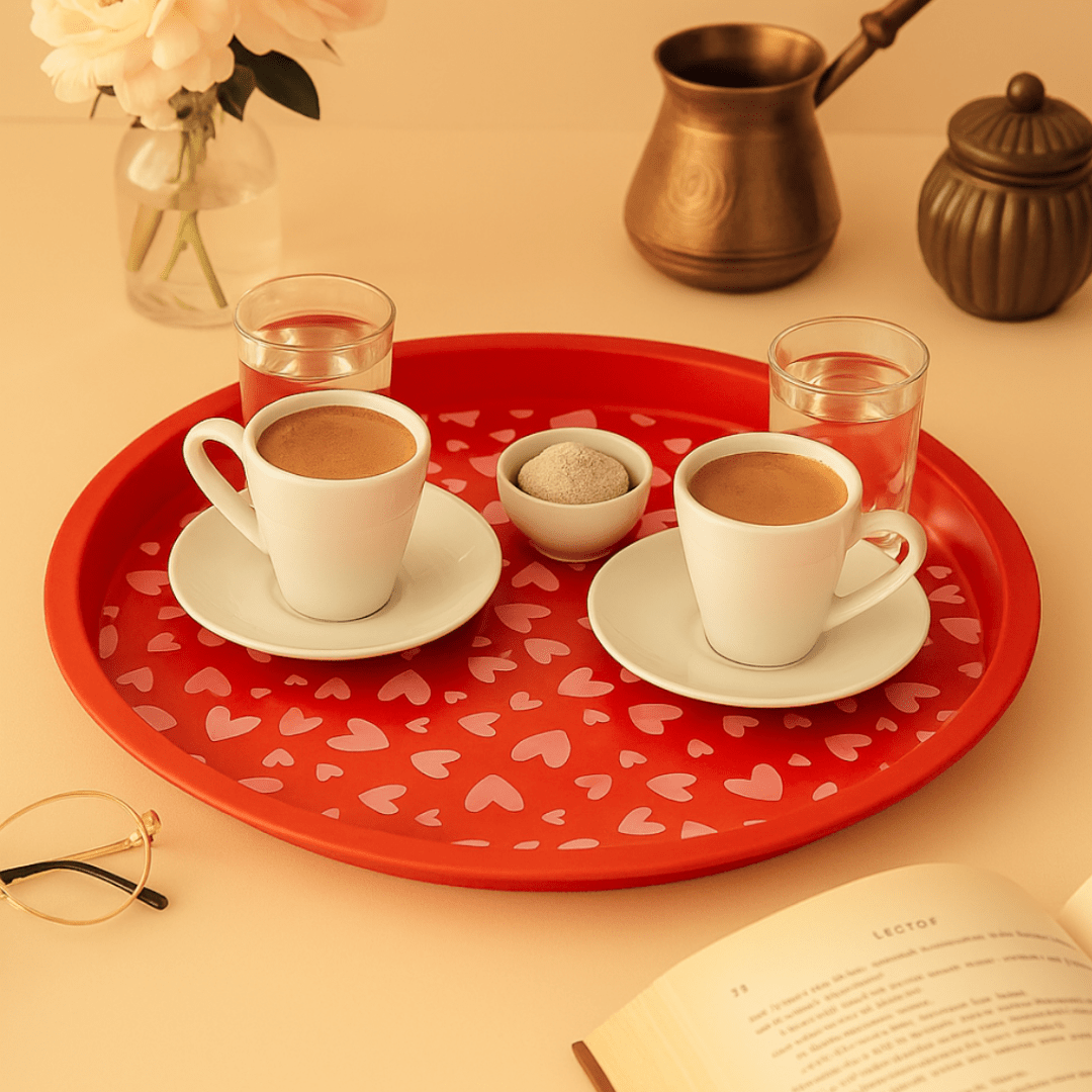 Sarkap Home Pastel Desen Metal Tepsi PembeKalpler