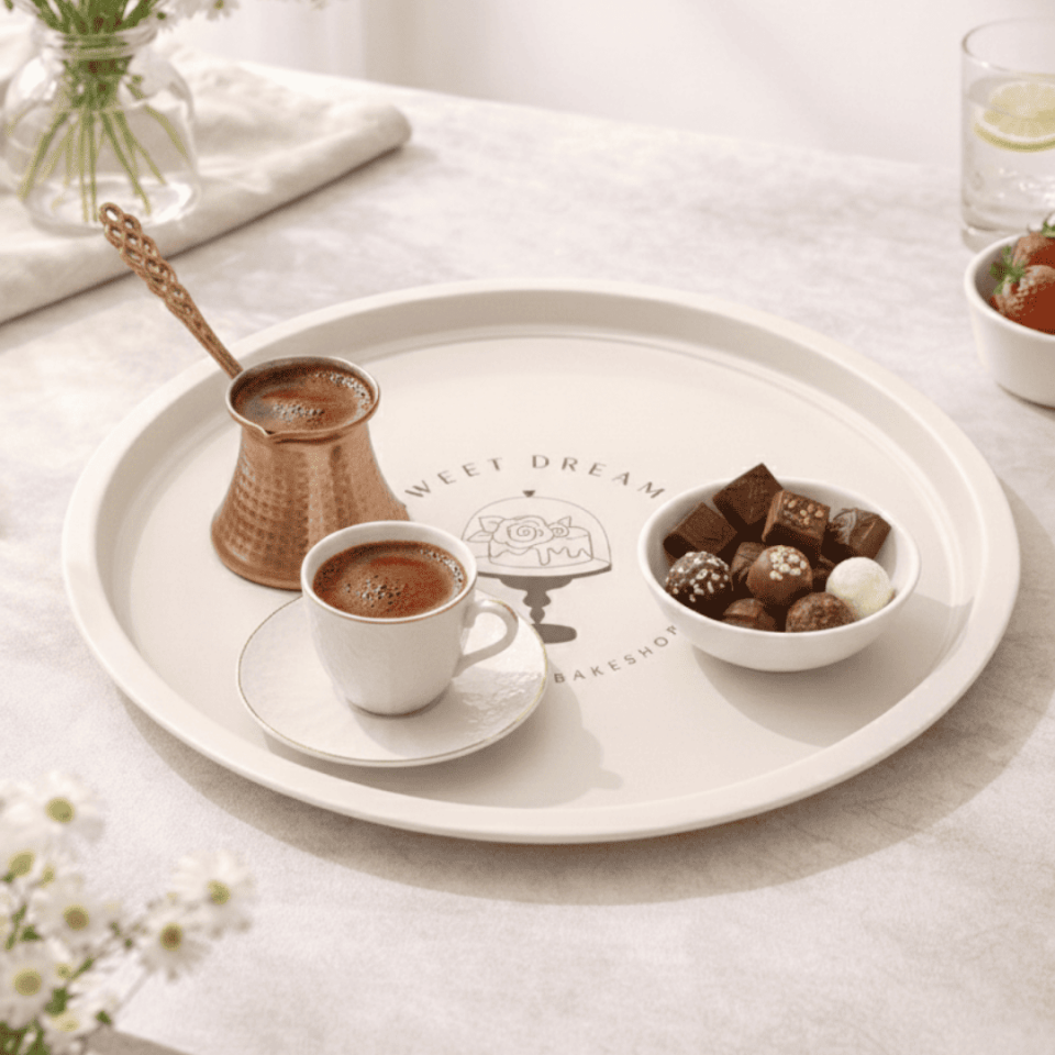 Sarkap Home Pastel Desen Metal Tepsi SweetDreams