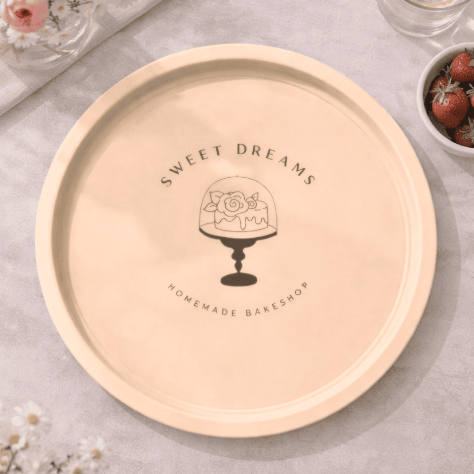 Sarkap Home Pastel Desen Metal Tepsi SweetDreams