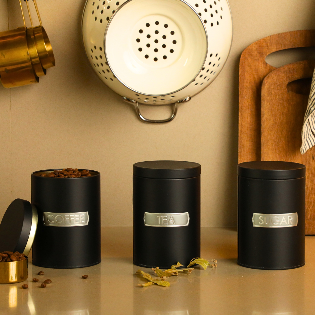 Sarkap Home Metal Vakumlu Kapaklı 3'lü Saklama Kabı Soft Touch Küçük Boy