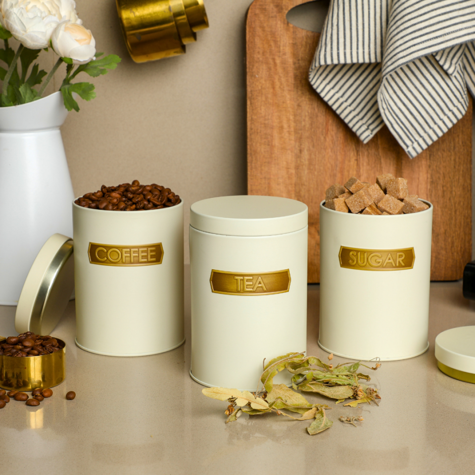 Sarkap Home Metal Vakumlu Kapaklı 3'lü Saklama Kabı Soft Touch Küçük Boy