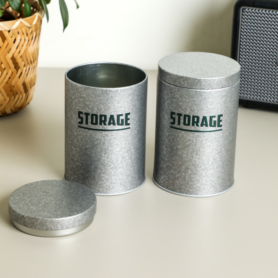 Sarkap Home Ice, Cold, Drink Seri 2'li Metal Yuvarlak Saklama Kabı