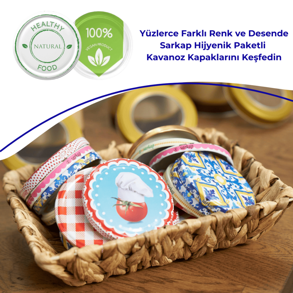 Hijyenik Paketli 10 Adet Kavanoz Kapağı 82 mm