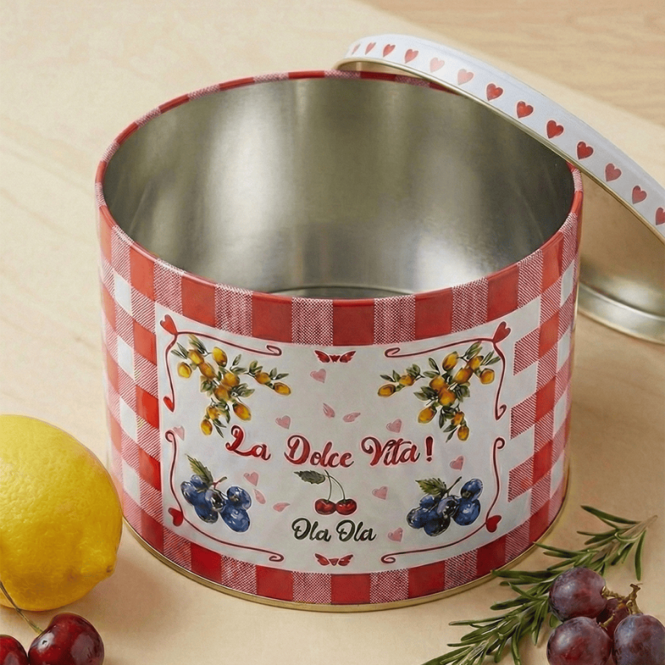 La Dolce Vita Dekoratif Metal Saklama Kutusu Kırmızı