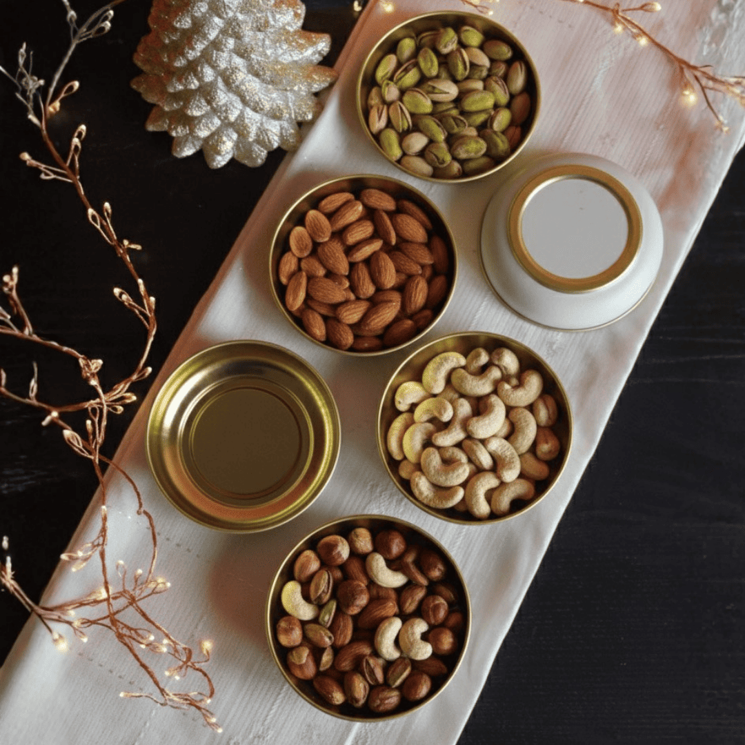 Sarkap Home 6'lı Dondurmalık ve Çerezlik Seti 10 cm Çap, 3.2 cm Yükseklik KremGold