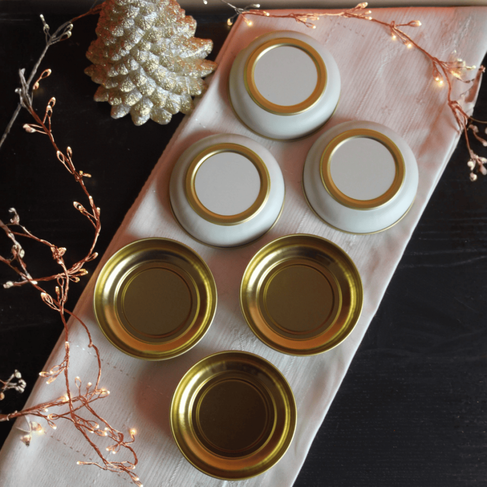 Sarkap Home 6'lı Dondurmalık ve Çerezlik Seti 10 cm Çap, 3.2 cm Yükseklik KremGold