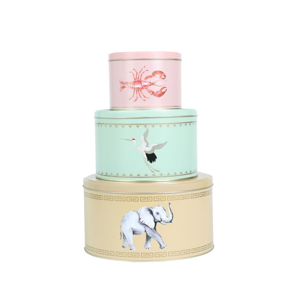 Hellen Seri  - 3'lü Metal Saklama Kabı - Sarı, Yeşil, Pembe