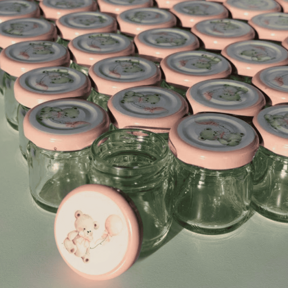 Sarkap Home 47'li 40 ml Cam Kavanoz Seti PembeAyıcık