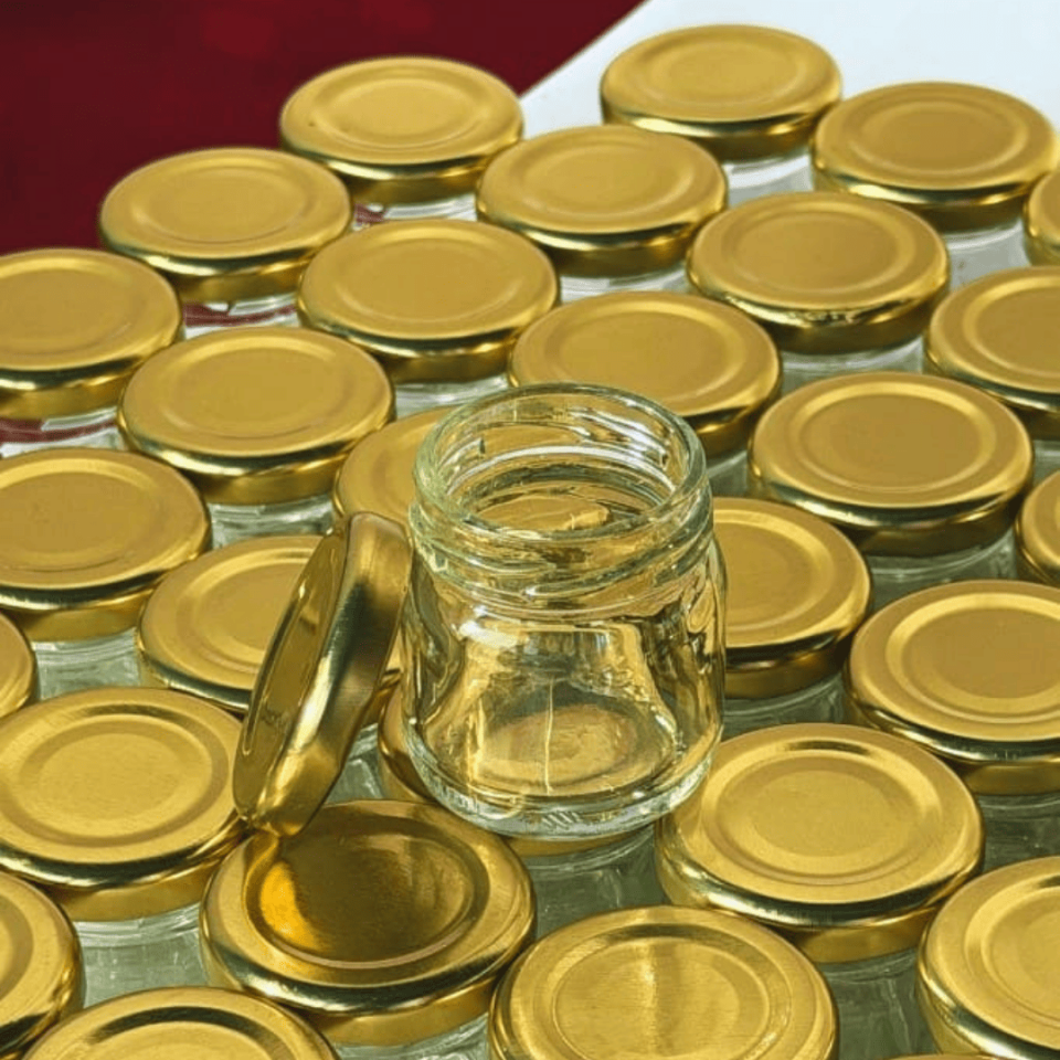 Sarkap Home 47'li 40 ml Cam Kavanoz Seti Gold