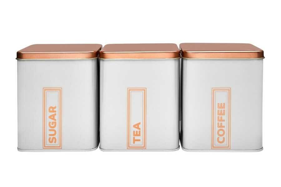 3'lü Metal Coffee Tea Sugar Kutusu - 1500 Ml